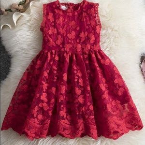 NNJXD Red Lace Girls Dress